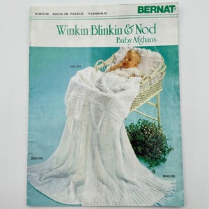 Bernat Winkin Blinkin & Nod Baby Afghans Crochet Pattern Folleto 258 Vintage 70s