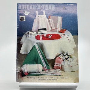 Stitch-A-Trim Vol 2 Ed 1 Vtg Ulotka Broszura Wzory do haftu krzyżykowego