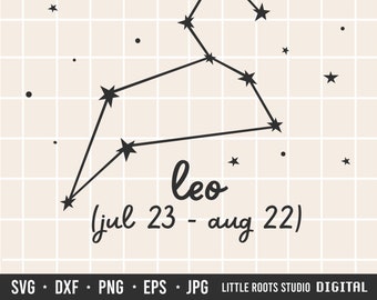 Leo SVG / Zodiac Constellation / Astrology Cut Files / Leo / Digital Download / Celestial Images / Zodiac / Cricut