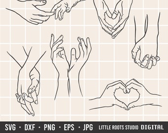 Handen SVG / Holding Hands SVG / Couples svg / Hands Cut Files / Hands svg Bundle / Cricut Files / Digital Download / Hand Drawing / Romance