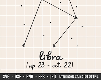 Libra Constellation SVG: Zodiac Astrology Cut Files (Digital Download)