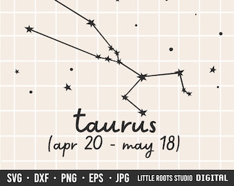 Taurus Constellation SVG: Zodiac Astrology Cut Files (Digital Download)