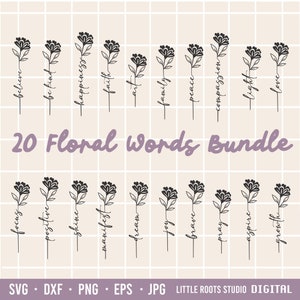 Blumen Wörter SVG / Blumen Zitate SVG Bundle / Blumen Schnitt-Datei / Schnitt-Datei für Cricut / Blumen Schnitt-Datei / Boho SVG Bundle / Sofort Download