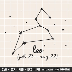 Leo SVG / Zodiac Constellation / Astrologie Cut Files / Leo / Digital Download / Celestial Images / Zodiac / Cricut