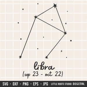 Weegschaal SVG / Zodiac Constellation / Astrologie Cut Files / Libra / Digital Download / Celestial Images / Zodiac / Cricut