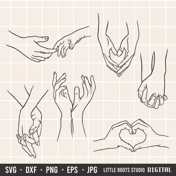 Hands SVG / Holding Hands SVG / Couples svg / Hands Cut Files / Hands svg Bundle / Cricut Files / Digital Download / Hand Drawing / Romance