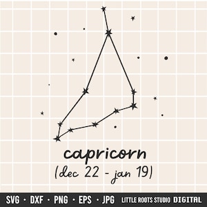 Steenbok SVG / Zodiac Constellation / Astrologie Cut Files / Capricorn / Digital Download / Celestial Images / Zodiac / Cricut