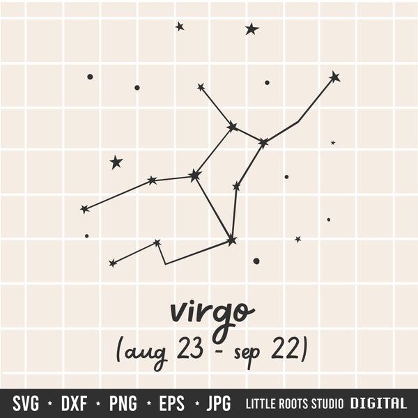 Virgo SVG / Zodiac Constellation / Astrology Cut Files / Virgo / Digital Download / Celestial Images / Zodiac / Cricut