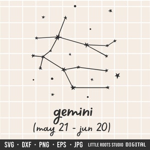 Zwillinge SVG / Sternzeichen Konstellation / Astrologie geschnitten Dateien / Zwillinge / Digital Download / Celestial Bilder / Sternzeichen / Cricut