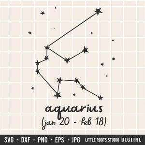 Wassermann SVG / Sternzeichen SVG / Sternzeichen Konstellation / Astrologie geschnitten Dateien / Sterne / Wassermann / Digital Download / Zodiac