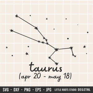 Taurus SVG / Zodiac Constellation / Astrologie Cut Files / Taurus / Digital Download / Celestial Images / Zodiac / Cricut