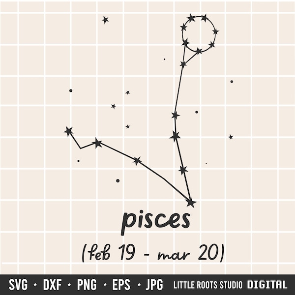 Pisces SVG / Zodiac Constellation / Astrology Cut Files / Pisces / Digital Download / Celestial Images / Zodiac / Cricut