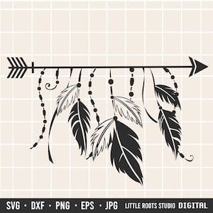 Boho Feathers SVG / Arrow SVG / Boho / Nature SVG / Cricut / Silhouette / Arquivo de corte / Download digital