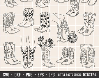 Cowgirl Boots SVG Bundle / Cowboy Boots SVG / Western Bundle Svg / Bachelorette Svg / Floral Svg / Cowgirl Boots / Digital Download / Boots