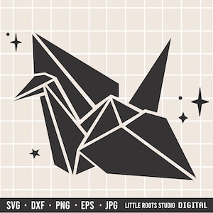 Papierkraan / Papierkraan SVG / Kraan gesneden bestand / Origami Svg / Digitale download / Cricut / Silhouet / Dierenlogo / Papierontwerp