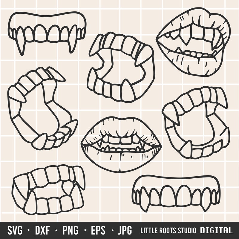 Vampire Tooth Template Etsy