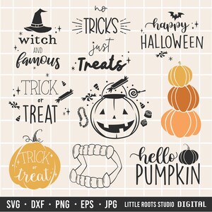 Paquete SVG de Halloween / Truco o Trato SVG / Calabaza Svg / Halloween PNG / Bruja y Famoso / Camisa de Halloween Svg / Halloween de moda / Espeluznante