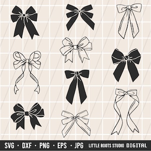 Bogen Svg bundel / lint Svg / lint boog Svg / Bow overzicht Svg / Hand getrokken Svg / lint illustraties / digitale Download / Cricut Svg-bestand