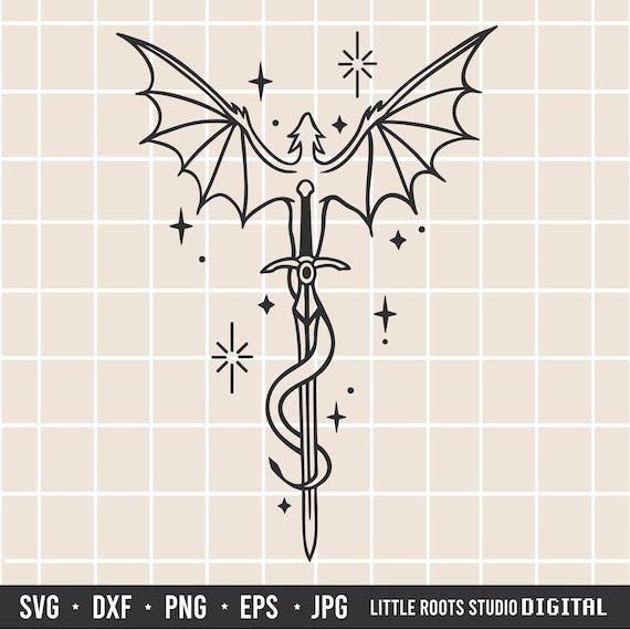 Dragon Sword Svg / Fantasy Dragon / Digital Download / Medieval Svg / Dragon Silhouette / Sword Svg / Instant Download / Sword Png / Cricut