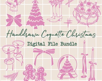 Kokette Weihnachten SVG Bundle: Handgezeichnete Bögen (Digitaler Download)