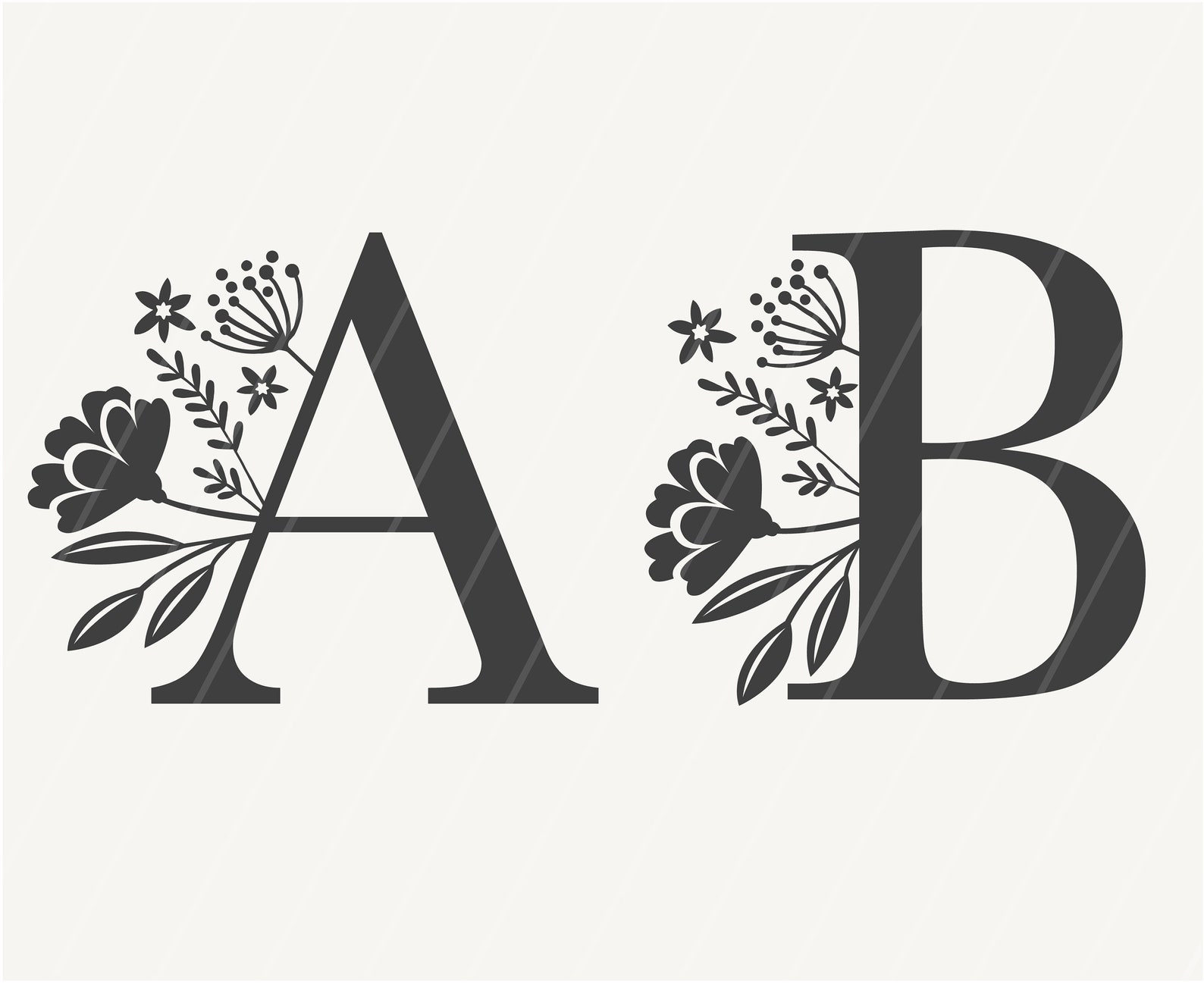 Floral Alphabet SVG / Botanical Alphabet Cut Files / Floral - Etsy