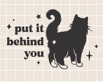 Lustiger Katzen Hintern SVG: Inspiration Zitat (Digitale Dateien)
