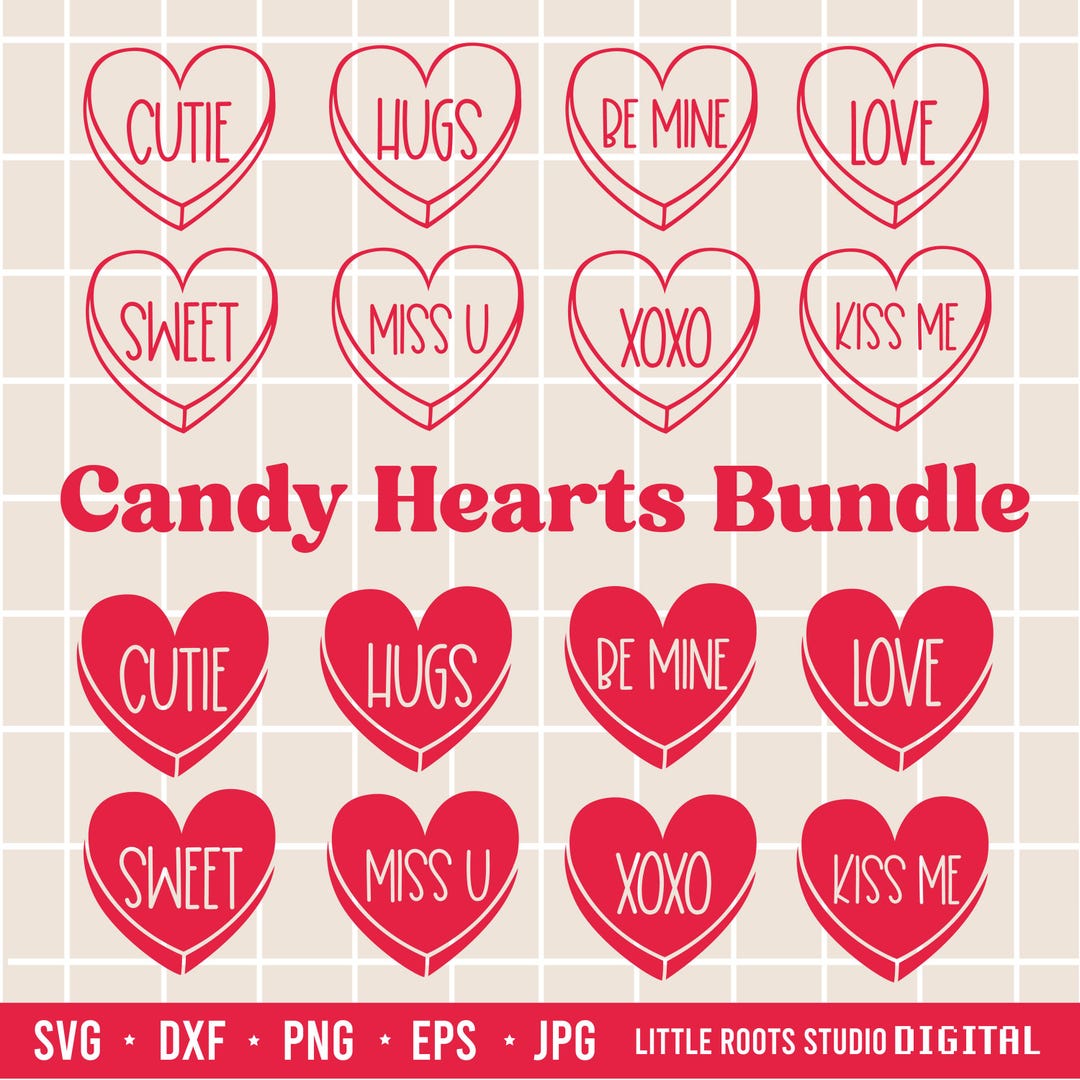 Candy Hearts Svg Bundle / Valentine's Day Svg / Candy Hearts / Digital ...