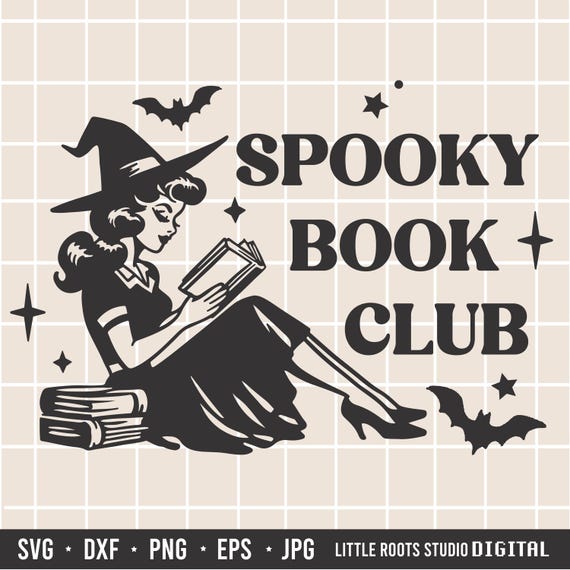 Spooky Book Club SVG: Halloween Witch Shirt Design (Digital File)