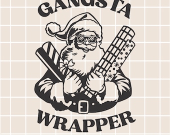 Gangsta Wrapper Santa SVG: Funny Christmas Shirt Design (Digital)
