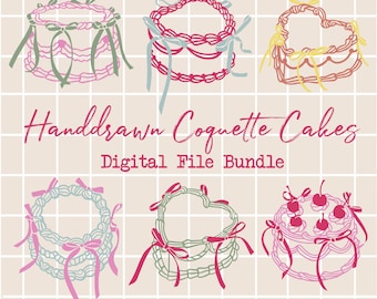 Coquette Cakes SVG Bundle: Retro Kirschkuchen Designs (Digitaler Download)