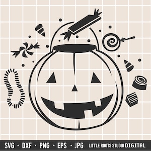 Halloween Candy SVG / Candy Bucket / Jack O Lantern / Halloween Cut File / Digital Download / Pumpkin Cut File / Spooky / Trick or Treat