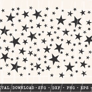 Sterren SVG / sterren patroon SVG / sterren gesneden bestand / sterren patroon png / digitale download / patroon SVG / hemelse svg / nachtelijke hemel svg