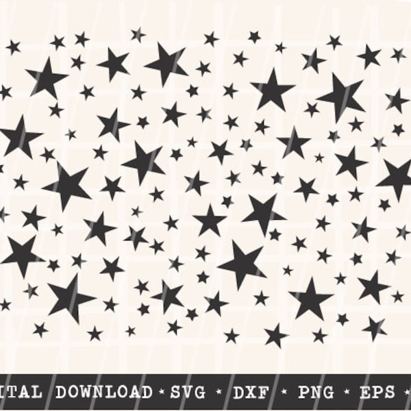 Stars SVG / Stars Pattern SVG / Stars Cut File / stars pattern png / Digital Download / Patterned SVG / Celestial svg / night sky svg
