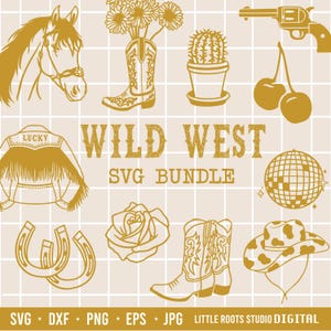 Wild West Svg / Pacote Cowboy Svg / Botas de Cowgirl Svg / Ícones do Velho Oeste / Girassóis Svg / Western Cowboy Svg / Botas de Cowboy / Arquivos Digitais