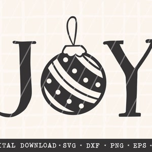 Ornament Joy SVG / Christmas Ornament Cut File / Joy SVG Design for Shirts / Descarga digital / Cricut Design / Silhouette / Christmastime