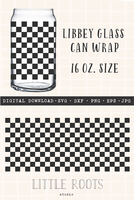 Libbey Glass Svg, Checkered Pattern