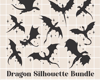 Drache Mandala / Fantasy Drache / Digital Download / Mittelalter / Mittelalter / Drache Silhouette / fliegender Drache / Sofort Download / Drachen Png