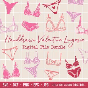 Valentinstag SVG / Dessous Bundle / Valentinstag / Valentinstag / Digital Download / BH Datei / Mode Illustration / Boudoir Datei / Cricut