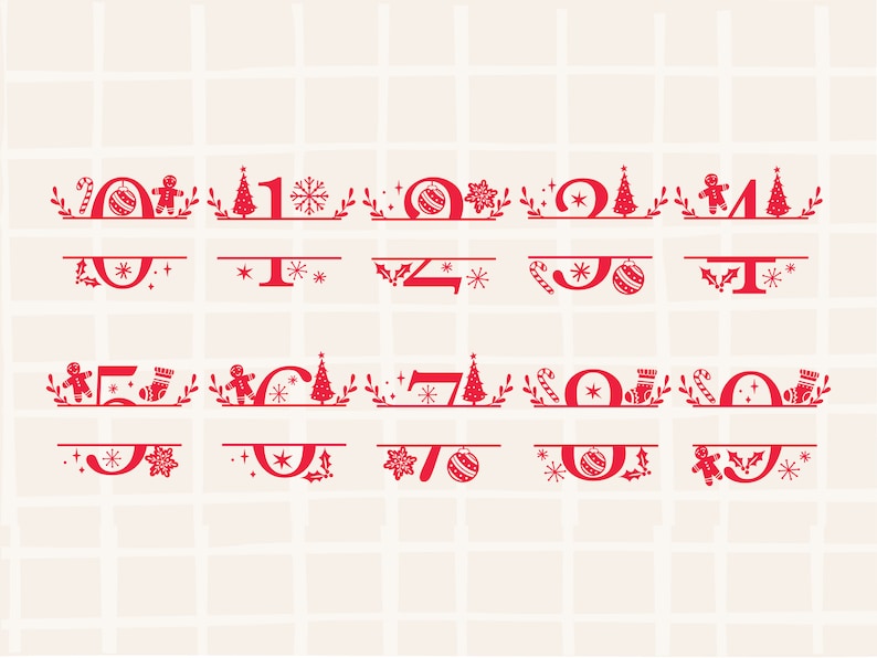 Winter Split Monogram Christmas Split Monogram SVG: Letter Alphabet Cut Files (digital ...