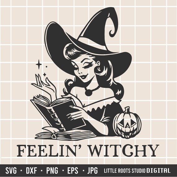 Feelin' Witchy SVG: Retro Halloween Design (Digital Files)