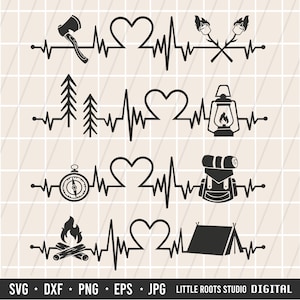 Camping SVG / Archivo de corte de latido / Vida en el campamento / Archivo de corte de fogata / Descarga digital / Cricut / Tienda de campaña / Naturaleza SVG / Vida en el campamento Svg / Campista
