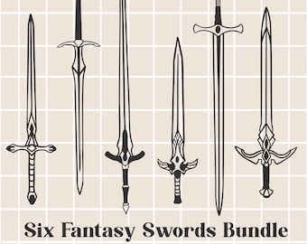 Fantasy Schwerter Bundle / Schwerter SVG Bundle / Mittelalterliche Schwerter svg / Digital Download / Schwert Icon / Schwert Vektor / Cricut Dateien / Digital Png