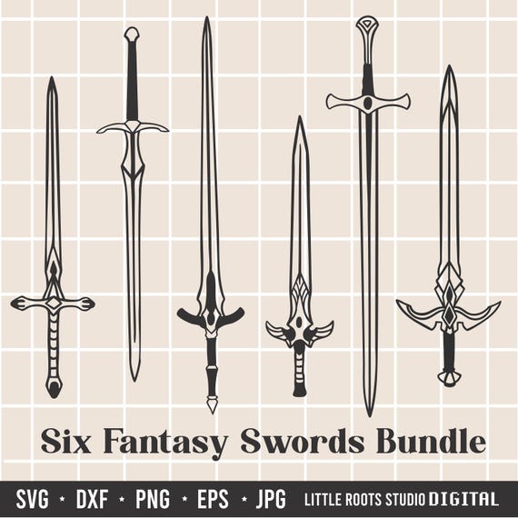 Fantasy Swords Bundle / Swords Svg Bundle / Medieval Swords Svg / Digital Download / Sword Icon / Sword Vector / Cricut Files / Digital Png