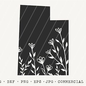 Utah State SVG / Floral SVG / Clean Cut File / United States / DxF / SvG / Cricut / Silhouette / Instant Download / Home Decor
