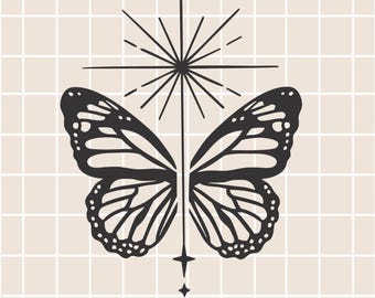 Himmlischer Schmetterling SVG: Monarch Sparkle Schnittdatei (Digitaler Download)