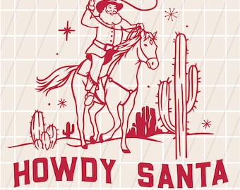 Cowboy Santa SVG: Western Christmas T-shirt Design (Digital Download)