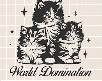 World Domination Lustige Katze SVG: Katzenliebhaber Zitat (Digitaler Download)