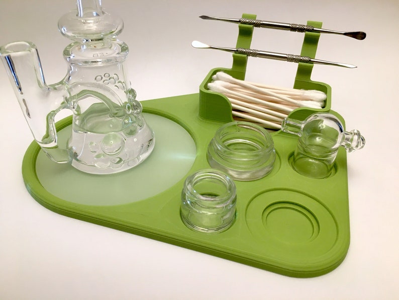 Rig Tray in Green Silicone Padded Dab Station W/ Double Dab Etsy