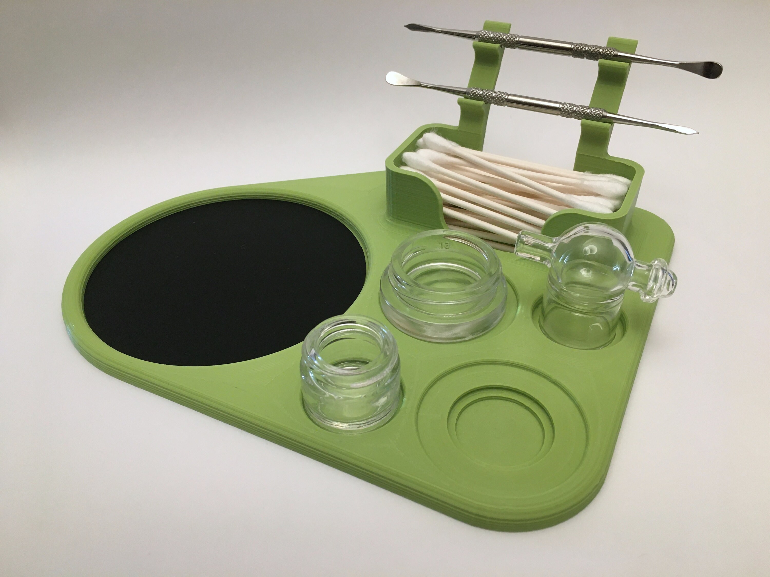 Rig Tray in Green Silicone Padded Dab Station W/ Double Dab Etsy