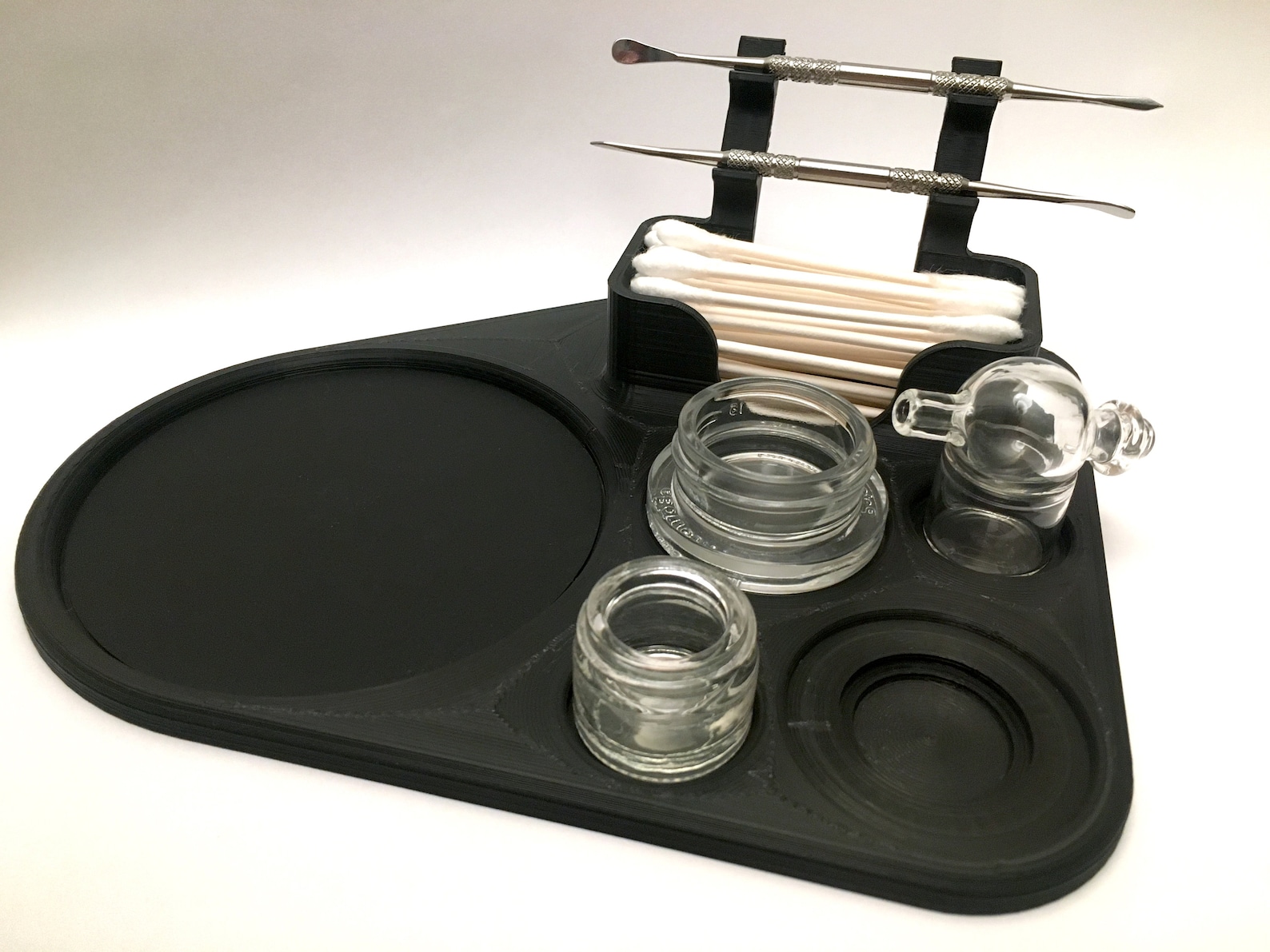 Rig Tray in Black Silicone padded dab station w/ double dab Etsy